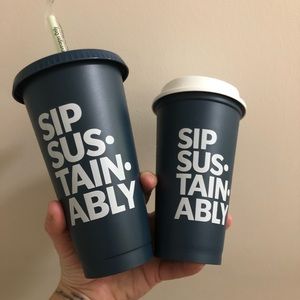 Starbucks Hot & Cold reusable cups.